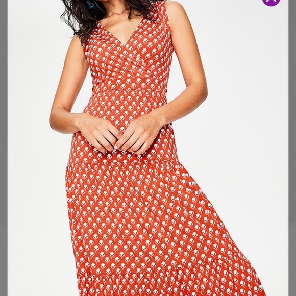 Orange Flower Boden Dress - Picture 5 of 6